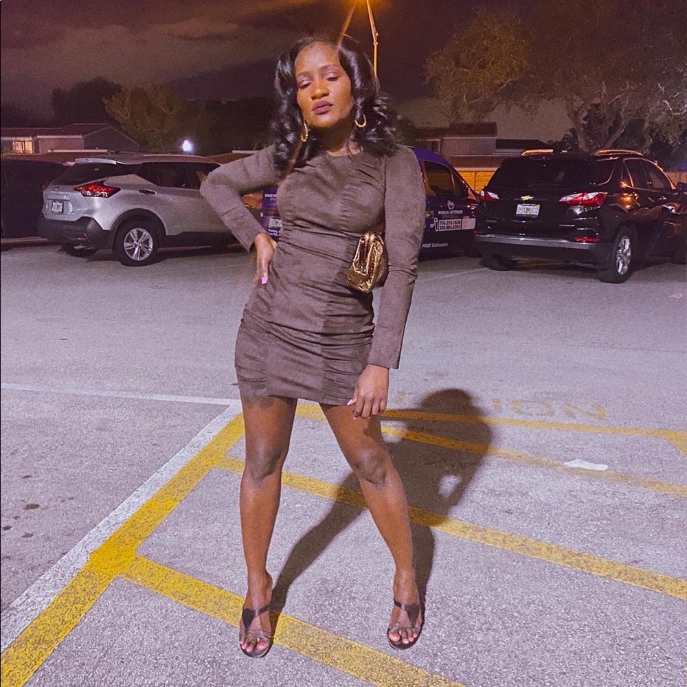 Zara brown suede dress